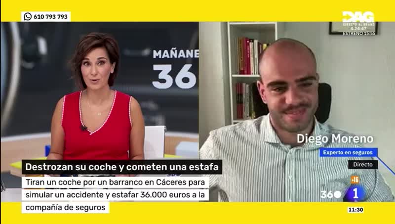Diego Moreno entrevistado en directo en Mañaneros 360 de RTVE